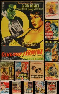 7f0103 LOT OF 15 FOLDED MEXICAN POSTERS 1950s-1970s great images from a variety of movies!