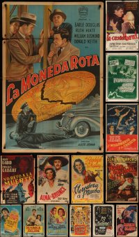 7f0119 LOT OF 14 FOLDED ARGENTINEAN POSTERS 1930s-1960s great images from a variety of movies!