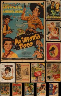 7f0105 LOT OF 13 FOLDED MEXICAN POSTERS 1950s-1970s great images from a variety of movies!