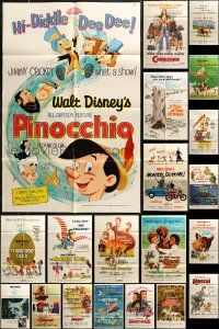 7f0196 LOT OF 20 FOLDED WALT DISNEY ONE-SHEETS 1960s-1970s from animated & live action movies!