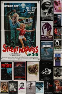 7f0193 LOT OF 22 FOLDED 1970S-90S HORROR ONE-SHEETS 1970s-1990s great images from scary movies!