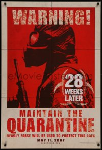 7g0801 28 WEEKS LATER teaser DS 1sh 2007 McCormack, Robert Carlyle, maintain the quarantine!