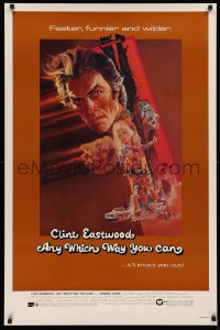 7g0812 ANY WHICH WAY YOU CAN 1sh 1980 cool artwork of Clint Eastwood & Clyde by Bob Peak!
