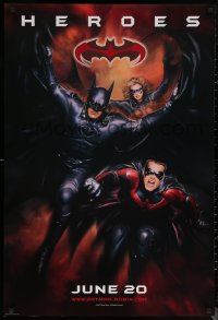 7g0825 BATMAN & ROBIN advance DS 1sh 1997 heroes George Clooney, Chris O'Donnell & Silverstone!
