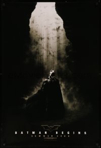 7g0829 BATMAN BEGINS teaser DS 1sh 2005 Summer 2005, great image of Christian Bale in the batcave!