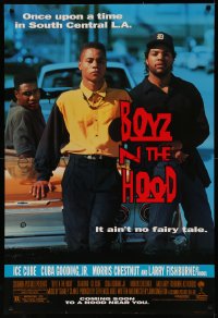 7g0850 BOYZ N THE HOOD advance DS 1sh 1991 Cuba Gooding Jr., Ice Cube, directed by John Singleton!
