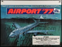7g0127 AIRPORT '77 British quad 1977 Lee Grant, Jack Lemmon, de Havilland, airplane crash art by Leynnwood!