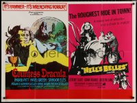 7g0134 COUNTESS DRACULA/HELL'S BELLES British quad 1970s great different art by Vic Fair!