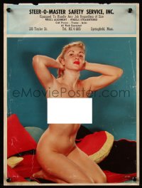 7g0466 CALENDAR SAMPLE calendar 1940s image of sexy completely naked blonde posing, Prize Model!