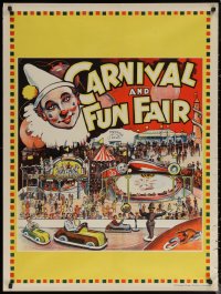 7g0470 MAMMOTH CIRCUS: CARNIVAL & FUN FAIR 30x40 English circus poster 1930s cool art of fun rides!
