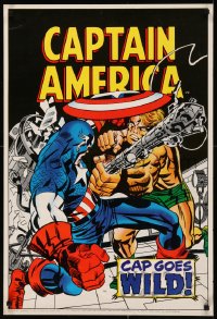 7g0600 CAPTAIN AMERICA 23x33 commercial poster 1969 Marvel Comics, cover art, Cap Goes Wild!