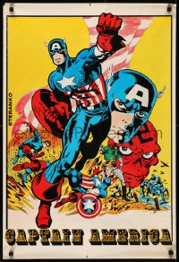 7g0598 CAPTAIN AMERICA 22x33 commercial poster 1970s Marvel Comics, great comic art by Jim Steranko!