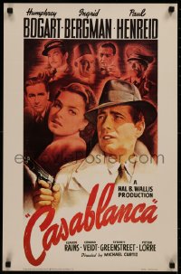7g0602 CASABLANCA 18x28 commercial poster 1980s Bogart & Ingrid Bergman from one-sheet poster!