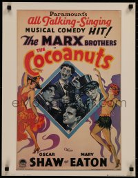 7g0603 COCOANUTS 19x25 commercial poster 1978 art of all 4 Marx Brothers & sexy showgirls!