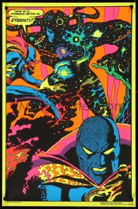 7g0605 DR. STRANGE 22x33 commercial poster 1971 Marvel Comics, cool blacklight style art!