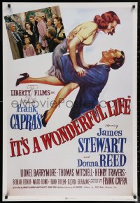 7g0611 IT'S A WONDERFUL LIFE 27x40 commercial poster 1996 James Stewart, Donna Reed, Barrymore, Capra