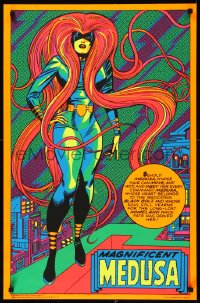 7g0614 MEDUSA 22x33 commercial poster 1971 marvel Comics, full-length blacklight style art!