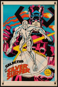 7g0618 SILVER SURFER/GALACTUS 23x35 commercial poster 1970 Marvel Comics, art by Jack Kirby!
