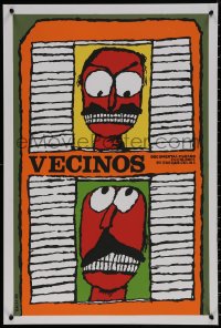 7g0346 VECINOS Cuban 1985 Enrique Colina, cool Bachs artwork of angry neighbors!