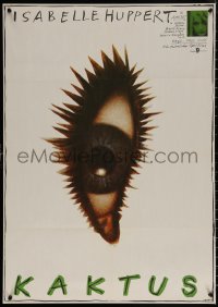 7g0114 CACTUS East German 23x32 1989 Isabelle Huppert, artwork of cactus eye by Ernst!
