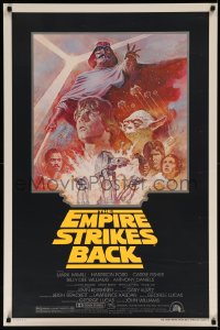 7g0898 EMPIRE STRIKES BACK studio style 1sh R1981 George Lucas sci-fi classic, cool artwork by Tom Jung!