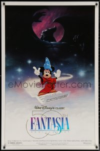 7g0906 FANTASIA DS 1sh R1990 Mickey from Sorcerer's Apprentice & Chernabog from Night on Bald Mountain!