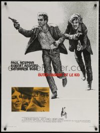 7g0357 BUTCH CASSIDY & THE SUNDANCE KID French 24x32 R1970s Newman, Redford, Ross, different art!