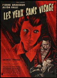 7g0364 EYES WITHOUT A FACE French 23x32 1959 Les Yeux Sans Visage, great art by Jean Mascii!