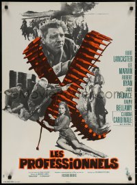 7g0384 PROFESSIONALS French 23x31 1966 Burt Lancaster, Lee Marvin & sexy Claudia Cardinale!