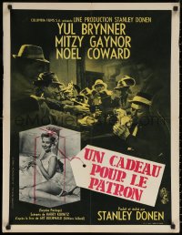 7g0388 SURPRISE PACKAGE French 24x31 1960 Yul Brynner holding Mitzi Gaynor & shooting gun, Noel Coward!