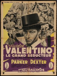 7g0395 VALENTINO French 24x32 1951 Eleanor Parker, Anthony Dexter as Rudolph, isn't it amazing!