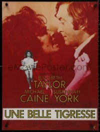 7g0400 X Y & ZEE French 23x31 1971 Elizabeth Taylor, Michael Caine, Susannah York, Zee & Co.