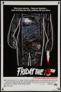 7g0923 FRIDAY THE 13th 1sh R1980s great Alex Ebel art, slasher classic, 24 hours of terror!