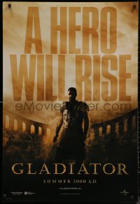 7g0931 GLADIATOR int'l teaser DS 1sh 2000 Russell Crowe, directed by Ridley Scott!