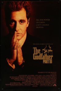 7g0934 GODFATHER PART III heavy stock int'l gold foil 1sh 1990 Al Pacino, Francis Ford Coppola!