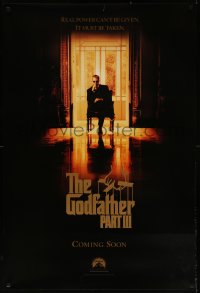 7g0933 GODFATHER PART III heavy stock gold foil teaser 1sh 1990 Al Pacino, Francis Ford Coppola!