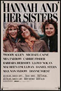 7g0944 HANNAH & HER SISTERS 1sh 1986 Woody Allen, Mia Farrow, Carrie Fisher, Barbara Hershey