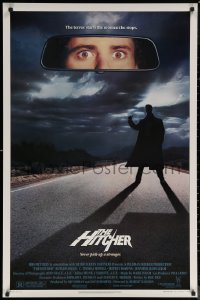 7g0951 HITCHER 1sh 1986 creepy hitchhiker Rutger Hauer, C. Thomas Howell, never pick-up a stranger!
