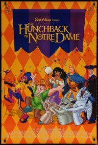 7g0961 HUNCHBACK OF NOTRE DAME int'l DS 1sh 1996 Walt Disney cartoon, cool checkerboard art!