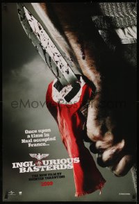 7g0973 INGLOURIOUS BASTERDS teaser DS 1sh 2009 Quentin Tarantino, bloody knife through Nazi flag!