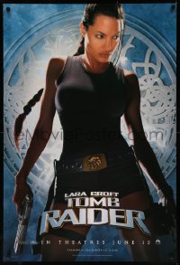 7g1012 LARA CROFT TOMB RAIDER teaser DS 1sh 2001 sexy Angelina Jolie, from popular video game!