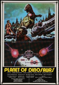 7g0053 PLANET OF DINOSAURS Lebanese 1978 X-Wings & Millennium Falcon art from Star Wars by Tino Aller