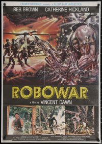 7g0054 ROBOWAR Lebanese 1988 different Spataro art of men by helicopter in futuristic battle!