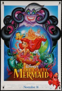 7g1024 LITTLE MERMAID advance DS 1sh R1997 great images of Ariel & cast, Disney cartoon!