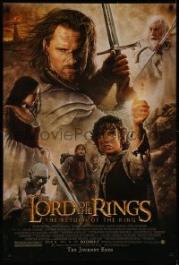 7g1026 LORD OF THE RINGS: THE RETURN OF THE KING advance DS 1sh 2003 Jackson, cast montage!