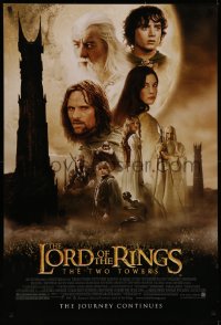 7g1028 LORD OF THE RINGS: THE TWO TOWERS DS 1sh 2002 Peter Jackson epic, montage of cast!