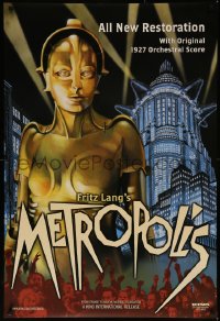 7g1047 METROPOLIS DS 1sh R2002 Fritz Lang classic, Brigitte Helm as the robot, New Tower of Babel!