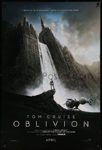 7g1063 OBLIVION teaser DS 1sh 2013 Morgan Freeman, image of Tom Cruise & waterfall in city!