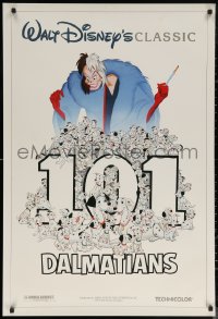 7g1068 ONE HUNDRED & ONE DALMATIANS DS 1sh R1991 most classic Walt Disney canine family cartoon!