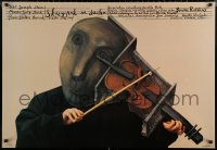 7g0554 FIDDLER ON THE ROOF stage play Polish 26x38 1991 violin player by Eidrigevicius Stasys!